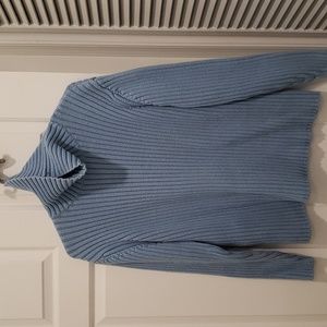 Lands' End women's light blue ribbed turtleneck. Size 18-20.